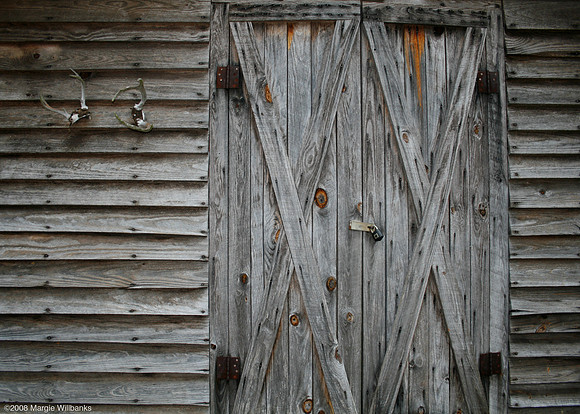 Barn Doors with Antlers